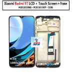 Lcd Display + Touch Screen Con Frame Per Xiaomi Redmi 9t COMPATIBILE SERVICE  Nero / Poco M3 Black
