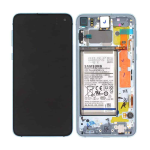 Display Lcd Touch Screen Con Frame + Batteria ORIGINALE Samsung Galaxy S10e Sm-g970f Blu Service Pack