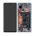 Display Lcd Touch Screen Con Frame ORIGINALE Service Pack + Batteria Per Huawei P30 Pro Breathing Crystal Vog-l29