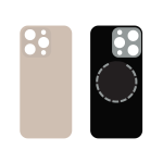 Back Cover COMPATIBILE  Con Telaio e Magsafe Per APPLE Iphone 16 Pro Max Gold Oro  BIG HOLE NO LOGO