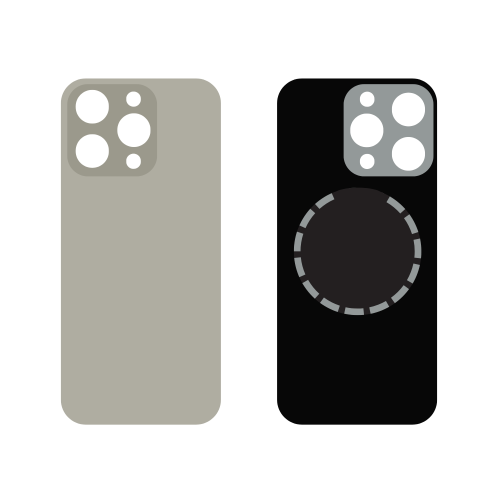 Back Cover COMPATIBILE  Con Telaio e Magsafe Per APPLE Iphone 16 Pro Max Silver  BIG HOLE NO LOGO