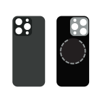 Back Cover COMPATIBILE  Con Telaio e Magsafe Per APPLE Iphone 16 Pro Max  Nera Black  BIG HOLE NO LOGO