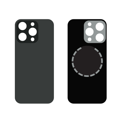 Back Cover COMPATIBILE  Con Telaio e Magsafe Per APPLE Iphone 16 Pro Nera Black  BIG HOLE NO LOGO