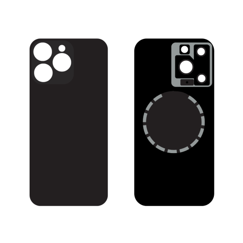 Back Cover COMPATIBILE Per Apple Iphone 15 Pro Max Black Nera Big Hole No Logo