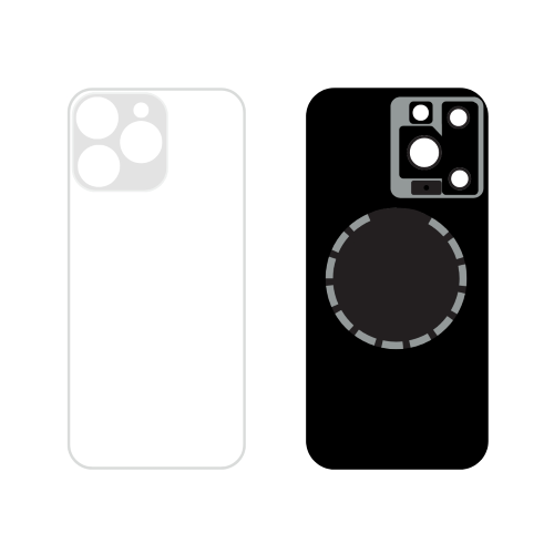 Back Cover COMPATIBILE Per Apple Iphone 15 Pro Bianca White Big Hole No Logo