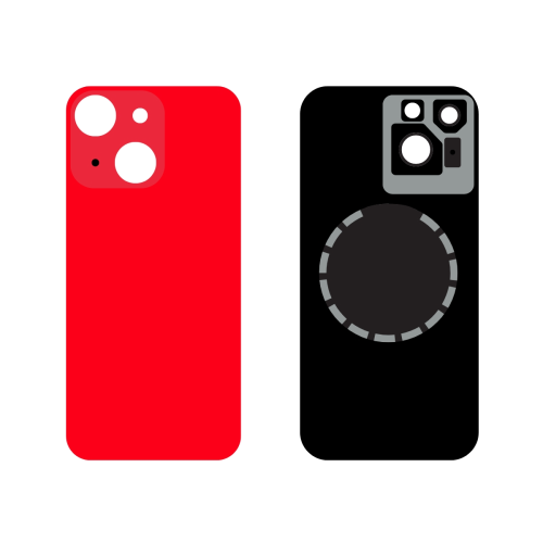 Back Cover Telaio + Magsafe Iphone 14 Plus Red Rossa No Logo Bih Hole