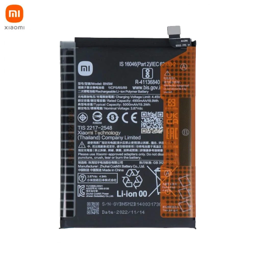 Batteria ORIGINALE Bn5m Per Xiaomi Redmi Note 12 4g/5g 23021raa2y 5000 Mah ORIGINALE