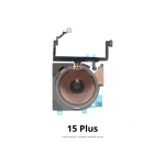 FLAT MODULO RICARICA BATTERIA WIRELESS NFC PER APPLE IPHONE 15 PLUS  + FLASH MICROFONO