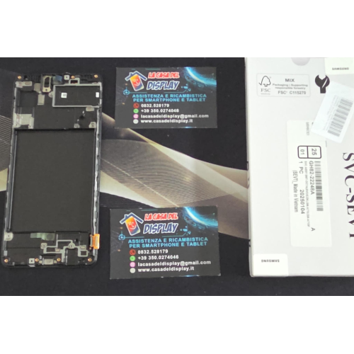 Lcd Display + Touch Screen Con Frame ORIGINALE Service Pack Per Samsung Galaxy A71 A715f Nero