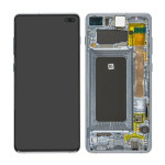 Display Lcd Touch Screen Con Frame Samsung Sm-g973f Galaxy S10 Service Pack Prism White Bianco