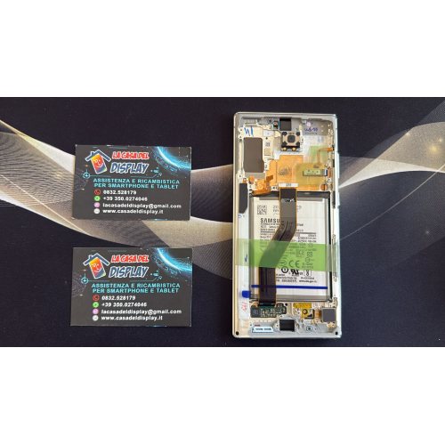 Display LCD Touch Screen Con Frame ORIGINALE SERVICE PACK + BATTERIA  Per SAMSUNG GALAXY NOTE 10 PLUS AURA WHITE  N975F/N976 