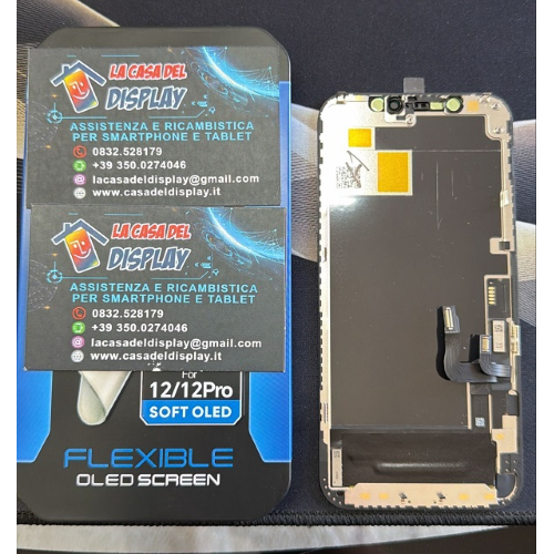 DISPLAY LCD PER IPHONE 12 / 12 PRO NERO SOFT OLED JK 