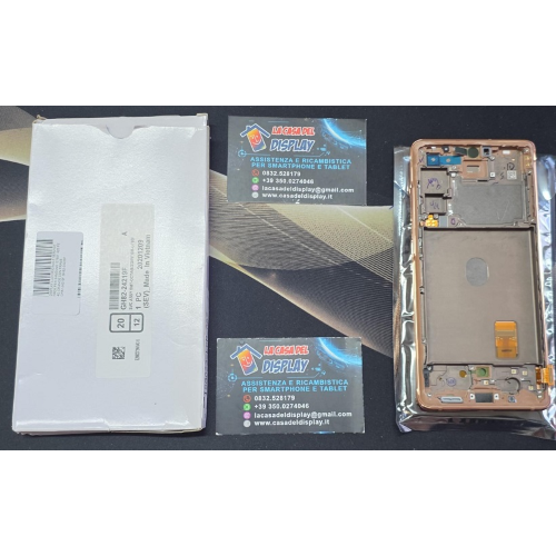 DISPLAY LCD PER SAMSUNG G780F S20 FE 4G ARANCIONE CON FRAME GH82-24219F GH82-24220F GH82-31320F GH82-31328F GH82-31329F - SERVICE PACK