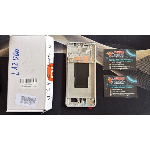 Displayc Lcd Con Frame + Touch Screen ORIGINALE Service Xiaomi Mi 12t / Mi 12T Pro 22081212UG Silver