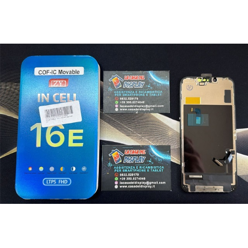 DISPLAY LCD TOUCH SCREEN  COMPATIBILE  PER IPHONE 16e 17e  COF ZY