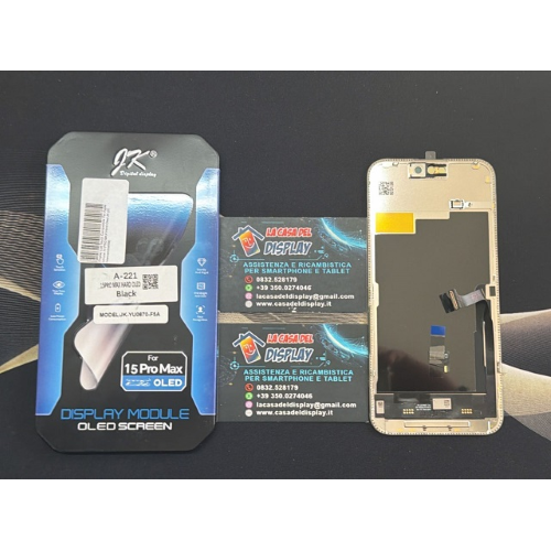 Display Lcd Touch Compatibile Per Apple Iphone 15 PRO MAX Hard Oled JK (IC Intercambiabile)