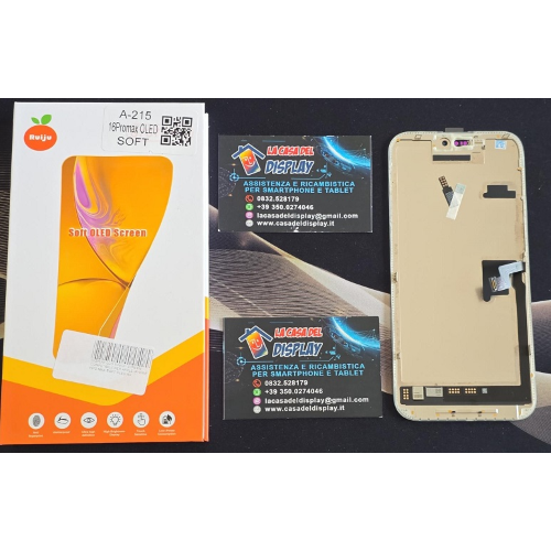 DISPLAY LCD TOUCH SCREEN COMPATIBILE PER APPLE IPHONE 16 PRO MAX SOFT OLED RJ