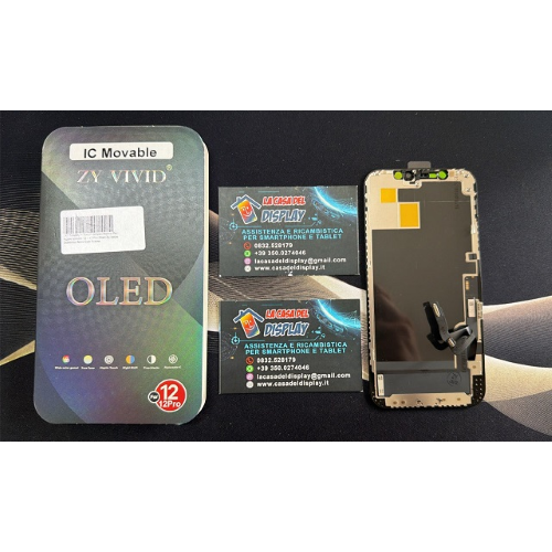Lcd Display + Touch Screen Retina Per Apple Iphone 12 / 12 Pro Oled Zy Vetro Schermo Nero Con Frame