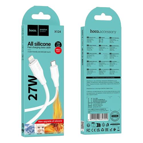 Cavo Dati Ricarica Hoco Type-c Lightning X124 27W 2.4A 1M BIANCO 