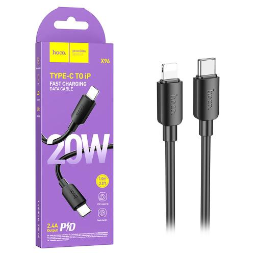 Cavo Dati Ricarica Hoco Type-c Lightning X96 20W 2.4A 1M NERO