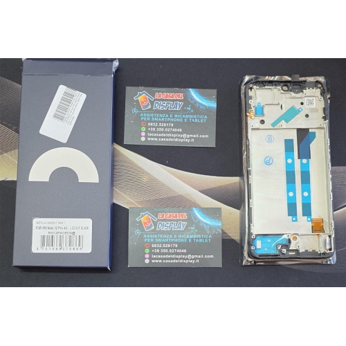 Display Lcd Touch Screen Con Frame ORIGINALE RIGENERATO OEM  Per Xiaomi Redmi Note 12 Pro 4g 2023 Black 2209116ag, 2209116ag