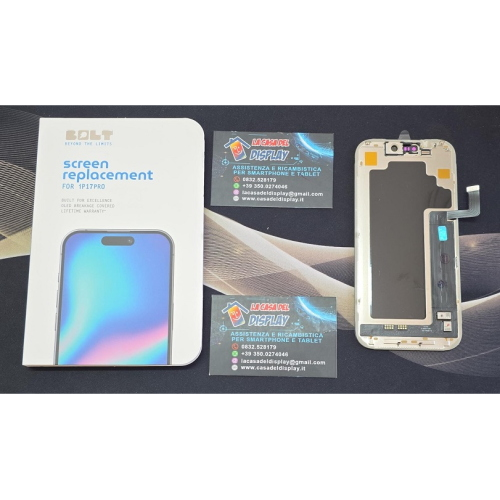 Display Lcd Touch Screen Compatibile Per Apple iPhone 17 Pro Soft Oled Bolt  AUTODIAGNOSTICABILE 120Hz