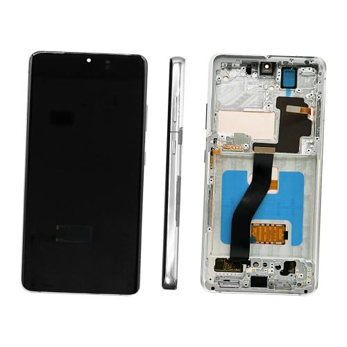 Display Lcd Touch Screen Con Frame ORIGINALE RIGENERATO Per Samsung G998 S21 Ultra 5g 2021 Silver