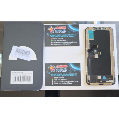 Display Lcd Touch Screen COMPATIBILE Per Apple Iphone Xs Max Soft Oled Bolt  Vetro Schermo Nero Con Frame