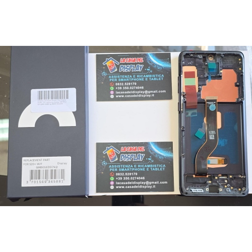 Display Lcd Touch Screen Con Frame Originale Rigenerato Per Samsung Galaxy S20 Plus Sm-g985 G986 5g NERO BLACK