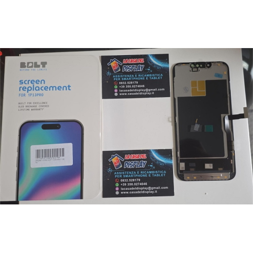 LCD DISPLAY COMPATIBILE PER  IPHONE 13 PRO SOFT OLED BOLT 120 Hz