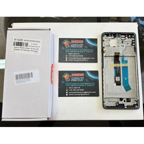 DISPLAY LCD TOUCH SCREEN ORIGINALE SERVICE PACK PER XIAOMI REDMI NOTE 14 PRO 4G 24116RACCG BLU