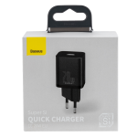 SPINA Caricabatteria USB-C Baseus 20W super-si QC CCSUP-B01 black NERA