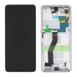 Display Lcd Touch Screen Con Frame ORIGINALE Service Pack Per Samsung G998 S21 Ultra 5g 2021 Phantom Silver No Camera